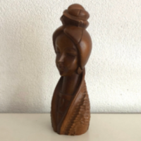 Asian lady wooden statue 